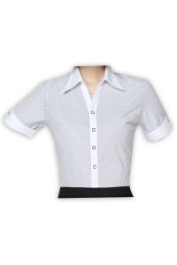 SKR005 訂做職業馬蹄袖恤衫款式   自訂商務恤衫款式  馬蹄袖   製作短袖女裝恤衫款式   短袖恤衫中心